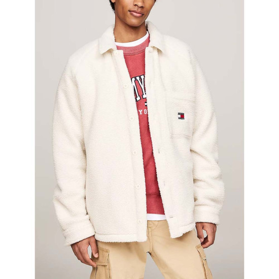 Tommy Hilfiger Ανδρικό πουκάμισο Badge Casual Teddy Fleece Overshirt